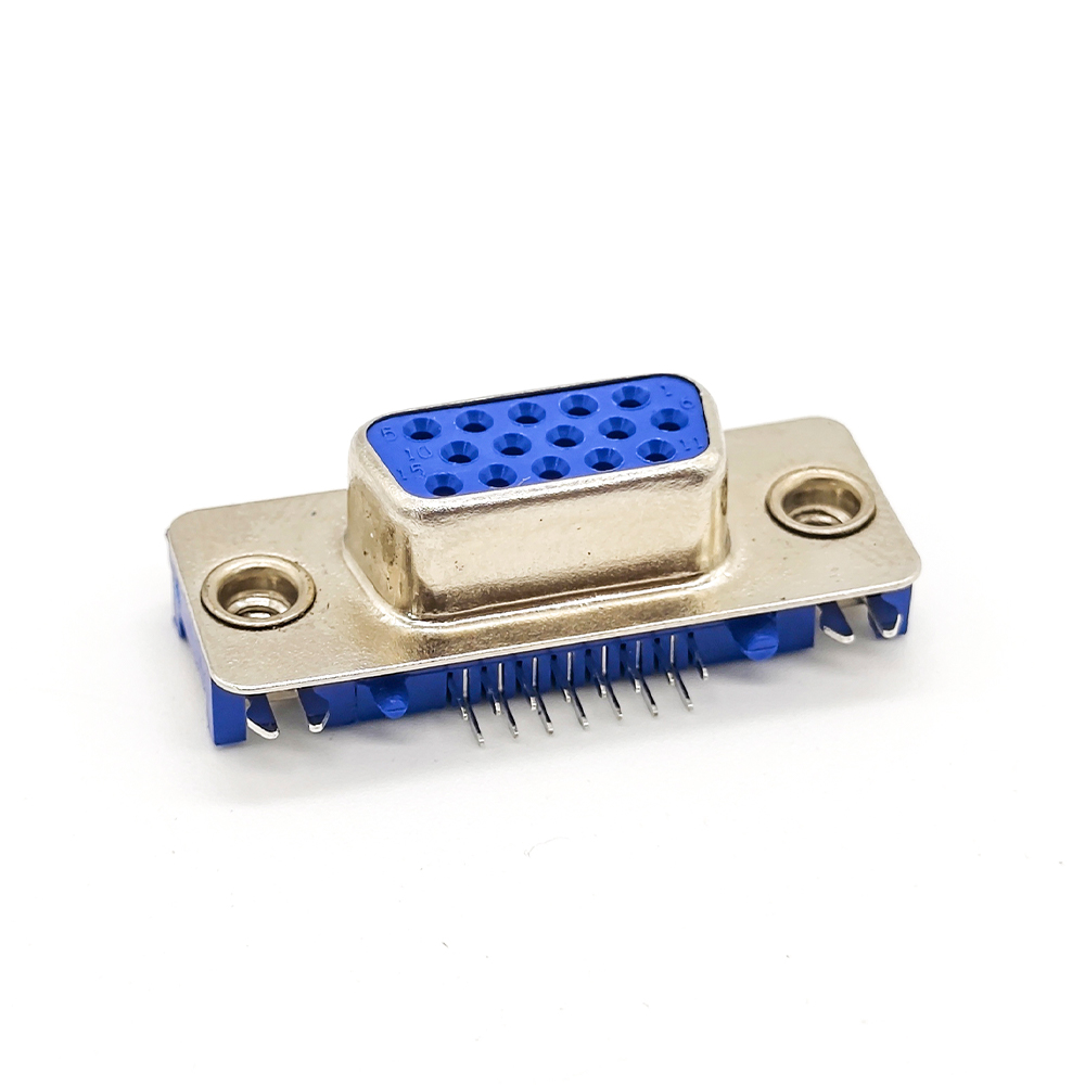  Slim VGA D-SUB 15 Pin Female Right Angle Though Hole Connector 20pcs