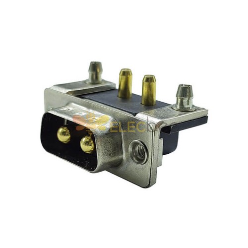 D SUB 2Pin Connector Right Angled Male Female Through Hole 2Pin Aluminium Alloy 2W2 High Current 30A
