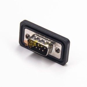 IP67 impermeable D-sub 9 Pin contacto ángulo recto PCB montaje