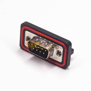 Standard IP67 Waterproof D-sub 9 Contact Right Angle PCB Mount Connector
