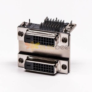 DVI 24+1 24+1 メスコネクタR/Aブラックスタックタイプ(PCBマウント用)