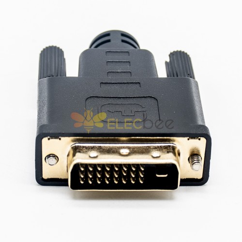 Coquille droite en plastique de câble de soudure du mâle 24+1 de connecteur de DVI avec la coquille en métal protégée