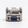 DVI D 24+1 25 Pin Female to VGA 15 Pin Female Connector Angled for PCB Mount
