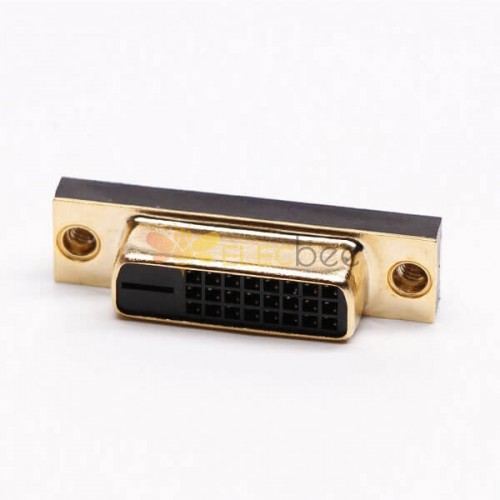 dvi-d母直式連接器24+1超薄鍍金黑色膠芯子穿孔