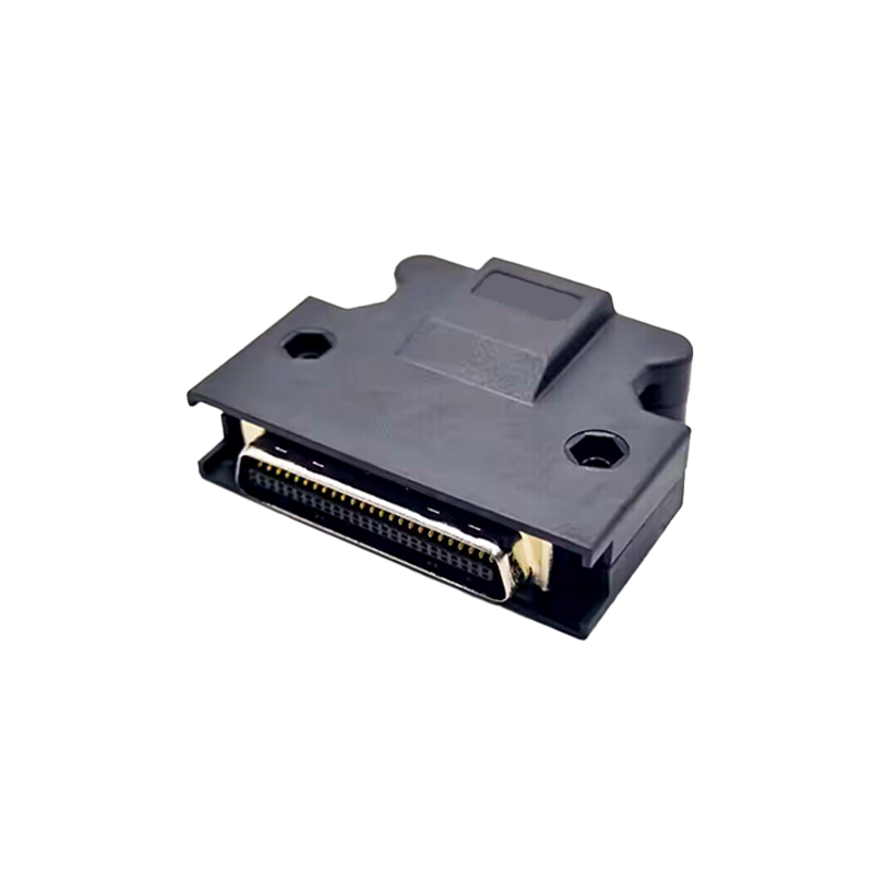 50 Pin Screw Type SCSI MDR Male Black Plastic Shell Solder Type