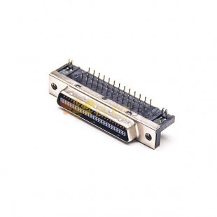 SCSI 插座HPCN型50芯母頭彎式連接器插孔式PCB板安裝