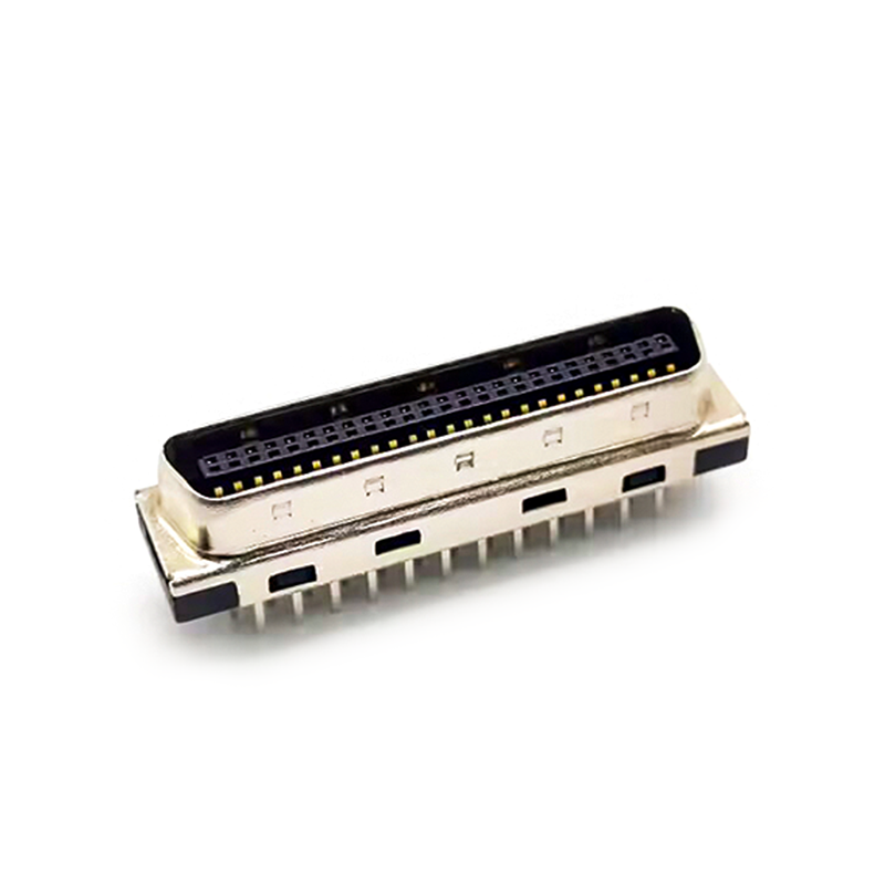 PCB 마운트용 구멍을 통과하는 50핀 SCSI 커넥터 HPCN 남성 스트레이트 어댑터