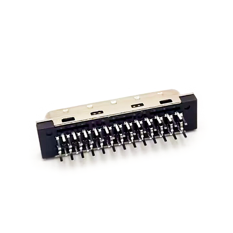 PCB 마운트용 구멍을 통과하는 50핀 SCSI 커넥터 HPCN 남성 스트레이트 어댑터