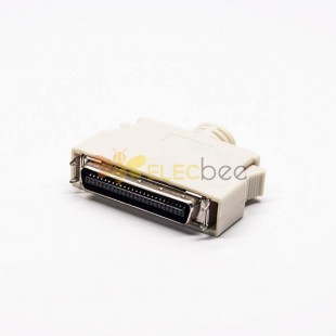 Beyaz Plastik Kabuklu Önbellek için 50 Pin SCSI Lehim Tipi Konnektör Erkek