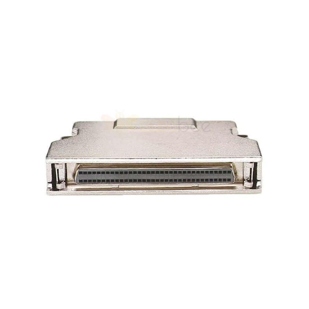 SCSI 68 針 1.27mm間距 HPDB 型內螺紋連接器卡鉤按鍵式金屬外殼 刺破式接線