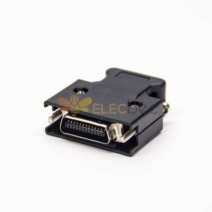 Screw Type SCSI Connector Male 26 Pin Black Plastic Shell MDR Type