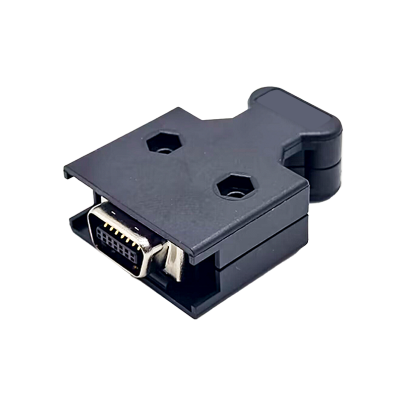 SCSI 14 Pin Erkek Konnektör Plastik Kabuk Vidalı Lehim Tipi