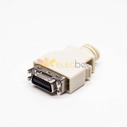 SCSI 20 Pin Solder Type pour Câble Male Connector avec Shell en plastique