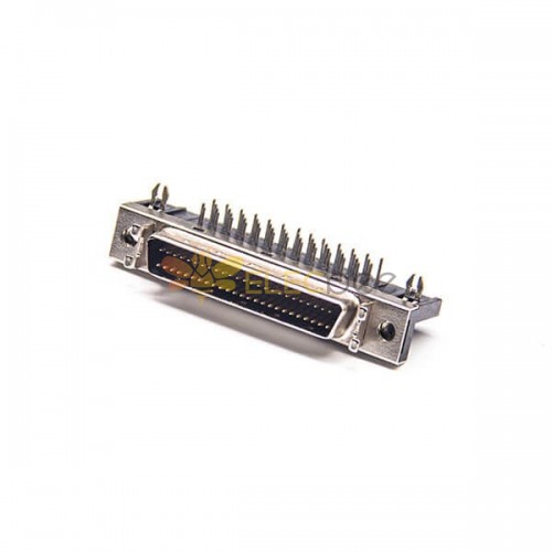 SCSI 50 Pin Adapter Female Angled Connector Through Hole for PCB Mount