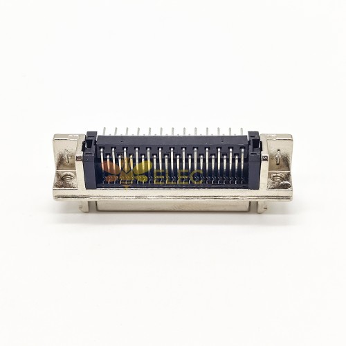 SCSI 50Pin Zıpkınile Delikten Geçen Dik Açılı Kadın Konnektör