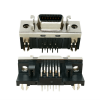 Conector SCSI de 14 pinos tipo CN fêmea angular direito DIP tipo montagem PCB