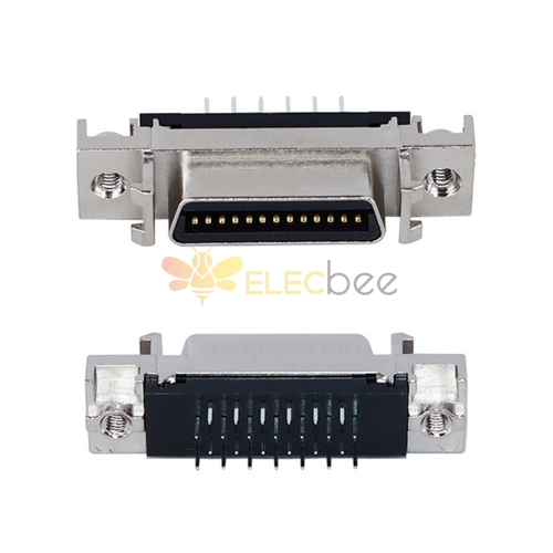Conector SCSI 26 pinos Tipo CN Reto Fêmea Tipo DIP Montagem PCB