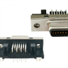 Conector SCSI 14 pinos Tipo CN Fêmea em Ângulo Reto Tipo DIP Montagem PCB