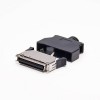 SCSI Connector 50 Pin 180 Degree Black Push Button Solder Type for Cable