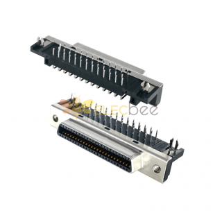 SCSI Connector 50pin CN اكتب بزاوية قائمة أنثى DIP نوع PCB جبل