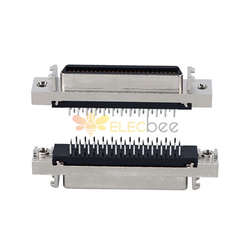 Conector SCSI 50 pinos Tipo CN Reto Fêmea Tipo DIP Montagem PCB