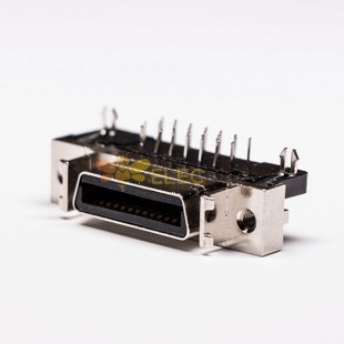 SCSI Tipos 26 Pin Feminino ângulo direito através do buraco para pcb montagem