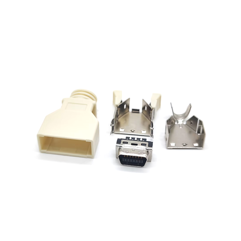 Solder SCSI Connector 14 Pin Straight Male with Plastic Shell Solder Type