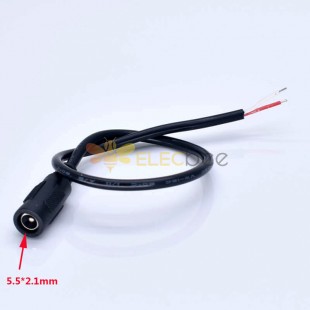 12v Monitor DC Power Cable DC5.5*2.1mm Female Connector Straight 30cm Cable 0.3mm2