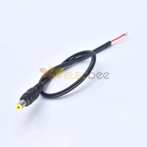 12v Monitor DC Power Cable DC5.5*2.1mm Male Connector Straight 30cm Cable 0.3mm2