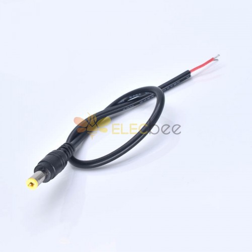 Câble d\'alimentation DC5.5 * 2.1mm simple mâle droit 12v DC 30cm droit 0.3 carré