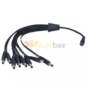 12V Monitor DC Power Cable DC5.5*2.1mm One Female to Multiple Male 1 to 8 Adapter 42cm