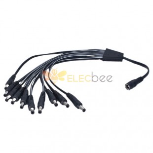 Monitor de 12v Cable de alimentación de CC DC5.5 * 2.1mm Cable adaptador de una hembra a diez macho 42cm