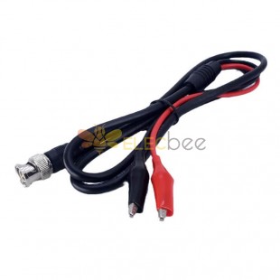 BNC Male to Two Alligator Clip Q9 Test Cable Oscilloscope Cable 1 meter