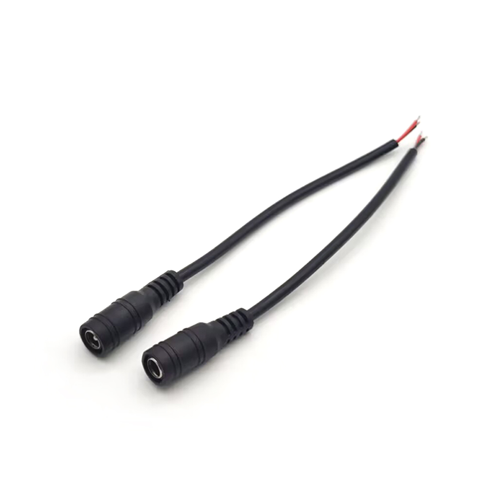 DC5.5 * 2.1mm Conector hembra Cable de alimentación de CC 15cm para LED 12V Cable de un solo extremo