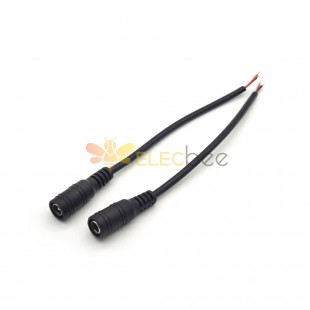 DC5.5 * 2.1mm Conector hembra Cable de alimentación de CC 15cm para LED 12V Cable de un solo extremo