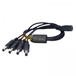 DC5.5*2.5mm DC Power Cable One Female to Four Male for Monitor 37cm