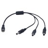 DC5.5*2.5mm DC Power Cable One Female to Three Male for Monitor 37cm