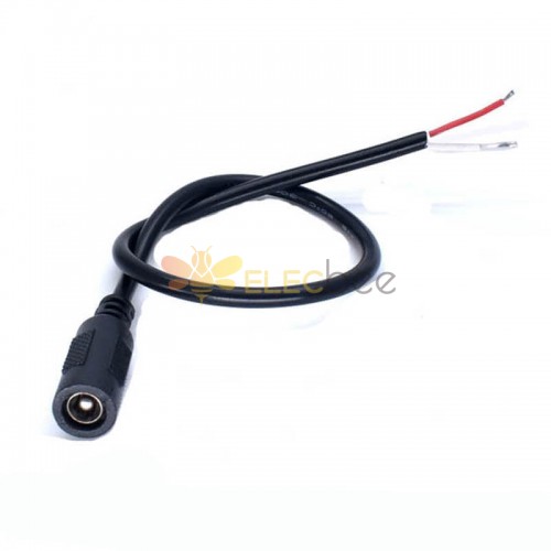 DC5.5*2.5mm Female Connector DC Power Cable 0.3mm2 30cm Length