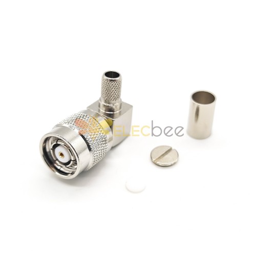 Reverse Polarity RP- TNC Male Right Angle Crimp Connector for Cable LMR240 RG59