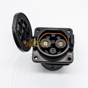國標插座電動車充電插座直流快充插座車輛端NV2-DSD-G-EV125S