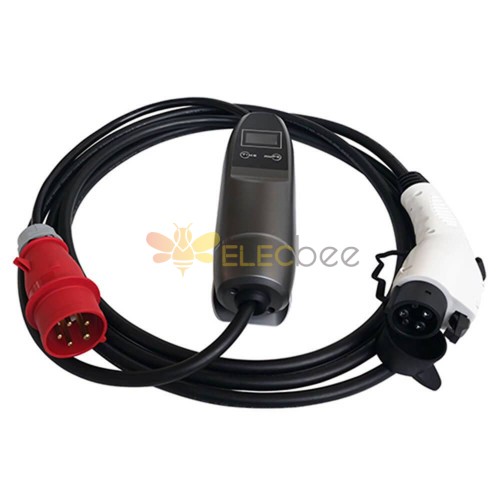 SAE J1772 표준 16A 유형 1에서 모드 2용 빨간색 CEE 플러그 휴대용 EV 시보레 볼트 충전기 케이블