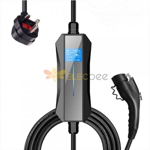 SAE j1772 Type 1 Plug Chargeur de batterie de voiture électrique portable EV Câble de charge AC 16A avec prise UK
