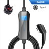 SAE j1772 Type 1 Plug Portable Electric Car Battery Charger EV Charging Cable AC 16A with UK Plug