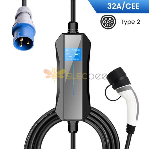 Тип 2 IEC 62196 EV Зарядное устройство Источник питания электромобиля EV Зарядный кабель с вилкой CEE Длина 5 м