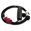 Cargador portátil tipo 2 IEC 62196-2 EV Cargador doméstico para vehículo eléctrico con enchufe CEE rojo 16A/32A