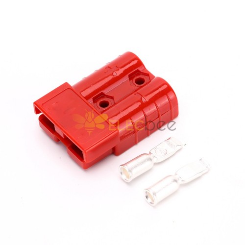 2 向叉車電池電源電纜連接器 50A 紅色塑料外殼套件