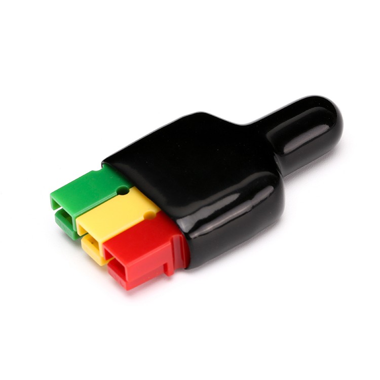 45Amp 600V 電源電池連接器 紅色、黃色和藍色外殼 3 觸點套件，帶防塵電纜套管