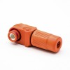1 Pin Waterproof Connector Female 120A 6mm IP67 Plastic Orange Right Angle Plug Cable