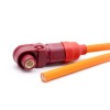 8mm Enerji Depolama Konnektör Kablosu 1 Pin 90° Fiş Kırmızıdan Siyaha Plastik 200A IP67 25mm2