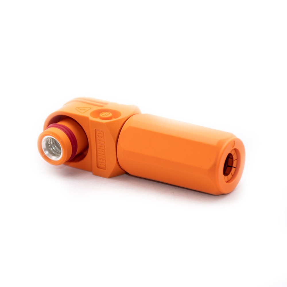 6mm Energy Battery Storage Connector Surlok Plug Male Right Angle 120A 25mm2 IP67 Orange